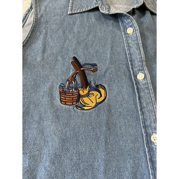 Vintage Mickey Mouse Denim Sleeveless Women’s Sz XL - Picture 4 of 9